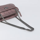 CHANEL 2.55 Matelasse Chain Shoulder Bag Leather Pink Silver CC Auth yk20882V-7