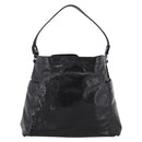 Max Mara Shoulder Bag Leather Black Gold Tone Auth yk20883A-2