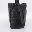 Max Mara Shoulder Bag Leather Black Gold Tone Auth yk20883A-3