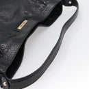 Max Mara Shoulder Bag Leather Black Gold Tone Auth yk20883A-7