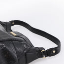 Max Mara Shoulder Bag Leather Black Gold Tone Auth yk20883A-8