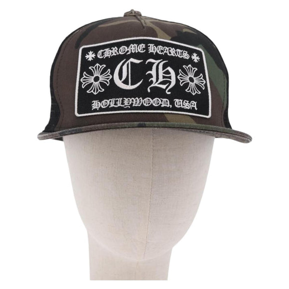 Chrome Hearts Camouflage Cap Cotton Black Auth yk20884M