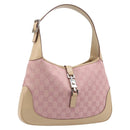 GUCCI GG Canvas Jackie Hand Bag Pink Gold 001 3306 Auth yk20886V-1