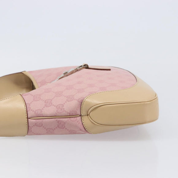 GUCCI GG Canvas Jackie Hand Bag Pink Gold 001 3306 Auth yk20886V