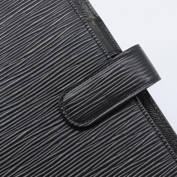 LOUIS VUITTON Epi Agenda MM Day Planner Cover Black R20042 LV Auth yk20889