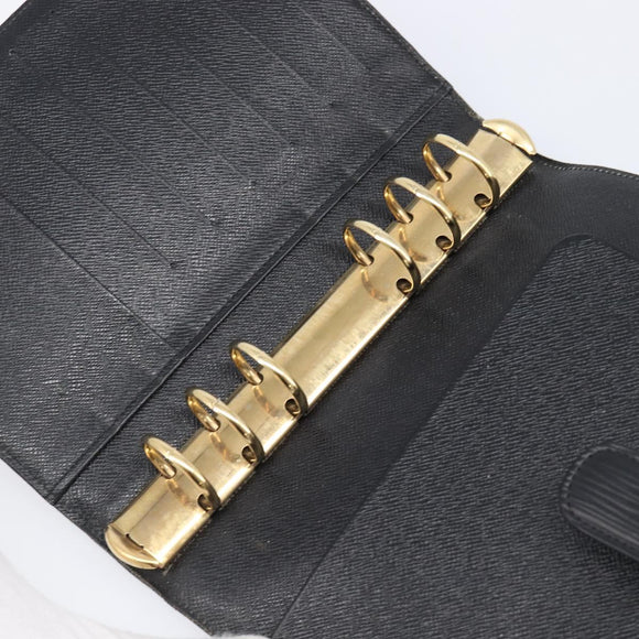 LOUIS VUITTON Epi Agenda MM Day Planner Cover Black R20042 LV Auth yk20889