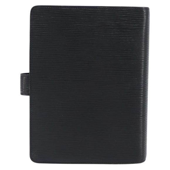 LOUIS VUITTON Epi Agenda MM Day Planner Cover Black R20042 LV Auth yk20889
