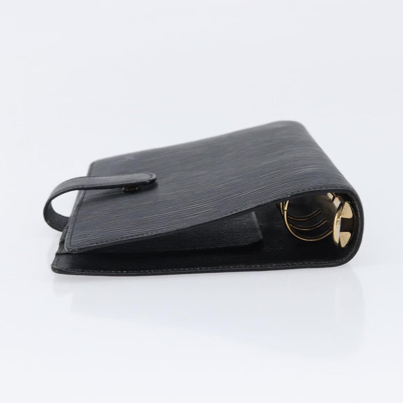 LOUIS VUITTON Epi Agenda MM Day Planner Cover Black R20042 LV Auth yk20889
