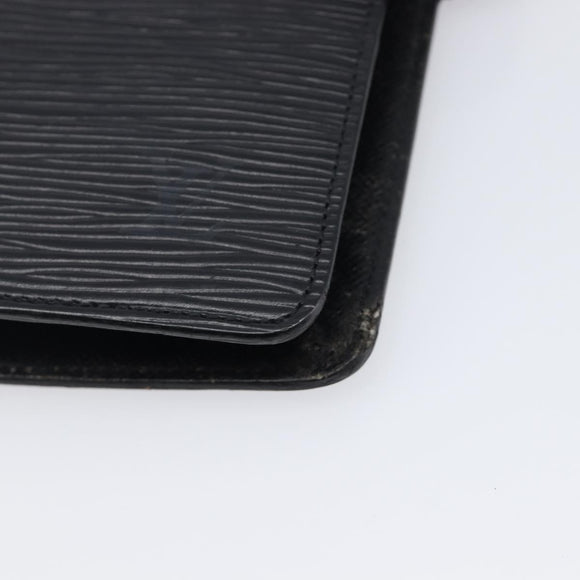 LOUIS VUITTON Epi Agenda MM Day Planner Cover Black R20042 LV Auth yk20889