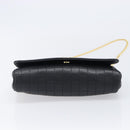 CELINE Chain Shoulder Bag Leather Black Gold Auth yk20890V-5