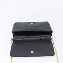 CELINE Chain Shoulder Bag Leather Black Gold Auth yk20890V-10