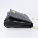 CELINE Chain Shoulder Bag Leather Black Gold Auth yk20890V-3