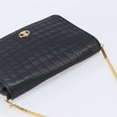 CELINE Chain Shoulder Bag Leather Black Gold Auth yk20890V-6