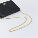 CELINE Chain Shoulder Bag Leather Black Gold Auth yk20890V-7