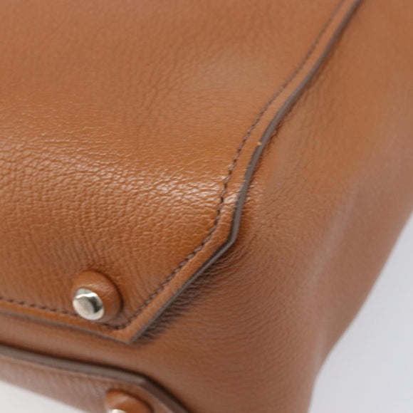 Miu Miu Hand Bag Leather 2way Brown Silver Auth yk20891M