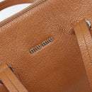 Miu Miu Hand Bag Leather 2way Brown Silver Auth yk20891M-21