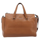 Miu Miu Hand Bag Leather 2way Brown Silver Auth yk20891M-13