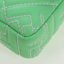 FENDI Zucca Canvas Mamma Baguette Bag Leather 2way Green Silver Auth yk20894SAM-17