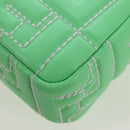 FENDI Zucca Canvas Mamma Baguette Bag Leather 2way Green Silver Auth yk20894SAM-19