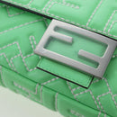 FENDI Zucca Canvas Mamma Baguette Bag Leather 2way Green Silver Auth yk20894SAM-20