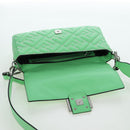 FENDI Zucca Canvas Mamma Baguette Bag Leather 2way Green Silver Auth yk20894SAM-21