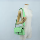 FENDI Zucca Canvas Mamma Baguette Bag Leather 2way Green Silver Auth yk20894SAM-28