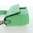 FENDI Zucca Canvas Mamma Baguette Bag Leather 2way Green Silver Auth yk20894SAM-3
