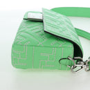 FENDI Zucca Canvas Mamma Baguette Bag Leather 2way Green Silver Auth yk20894SAM-4