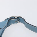 HERMES Epsom Trim 31 Shoulder Bag Leather Blue Silver Auth yk20897M-8