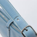 HERMES Epsom Trim 31 Shoulder Bag Leather Blue Silver Auth yk20897M-21