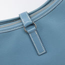 HERMES Epsom Trim 31 Shoulder Bag Leather Blue Silver Auth yk20897M-22