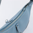 HERMES Epsom Trim 31 Shoulder Bag Leather Blue Silver Auth yk20897M-24