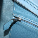 HERMES Epsom Trim 31 Shoulder Bag Leather Blue Silver Auth yk20897M-28