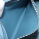 HERMES Epsom Trim 31 Shoulder Bag Leather Blue Silver Auth yk20897M-29