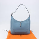 HERMES Epsom Trim 31 Shoulder Bag Leather Blue Silver Auth yk20897M-12