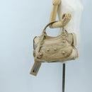 BALENCIAGA The Giant City Bag Leather 2way Beige Silver 204529 Auth yk20902V-33