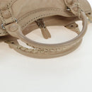 BALENCIAGA The Giant City Bag Leather 2way Beige Silver 204529 Auth yk20902V-8