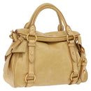 Miu Miu Hand Bag Leather 2way Yellow Gold Auth yk20904V-1