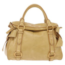 Miu Miu Hand Bag Leather 2way Yellow Gold Auth yk20904V-13