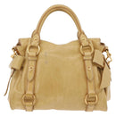 Miu Miu Hand Bag Leather 2way Yellow Gold Auth yk20904V-2