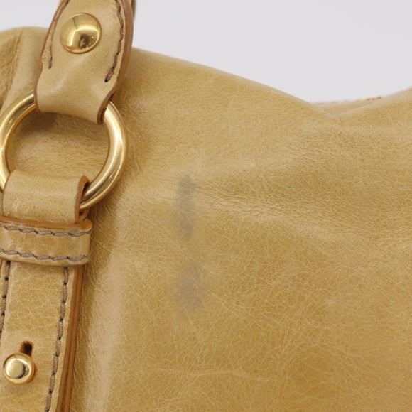Miu Miu Hand Bag Leather 2way Yellow Gold Auth yk20904V