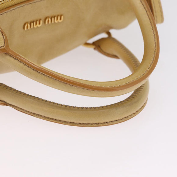 Miu Miu Hand Bag Leather 2way Yellow Gold Auth yk20904V