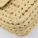 FENDI Mamma Baguette Shoulder Bag Raffia 2way Beige Gold Auth yk20905SAM-14