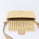 FENDI Mamma Baguette Shoulder Bag Raffia 2way Beige Gold Auth yk20905SAM-19