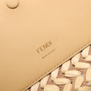 FENDI Mamma Baguette Shoulder Bag Raffia 2way Beige Gold Auth yk20905SAM-21