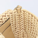 FENDI Mamma Baguette Shoulder Bag Raffia 2way Beige Gold Auth yk20905SAM-23