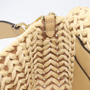 FENDI Mamma Baguette Shoulder Bag Raffia 2way Beige Gold Auth yk20905SAM-24