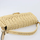 FENDI Mamma Baguette Shoulder Bag Raffia 2way Beige Gold Auth yk20905SAM-6