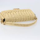 FENDI Mamma Baguette Shoulder Bag Raffia 2way Beige Gold Auth yk20905SAM-7