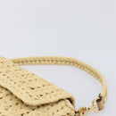 FENDI Mamma Baguette Shoulder Bag Raffia 2way Beige Gold Auth yk20905SAM-8
